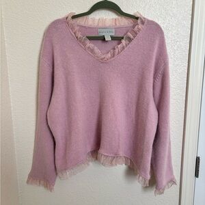 Monroe & Main Candy V-Neck Tip Pink Size 3x Womens Coquette Ruffle Ballet Core